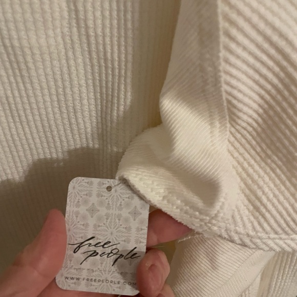 Free People Ribbed Cream Top - Picture 3 of 6